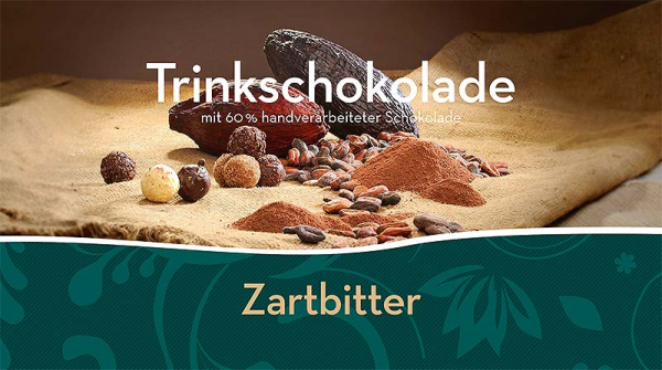 Zartbitter-Trinkschokolade in edler Metalldose